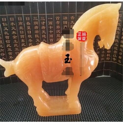 Natural Topaz Tangma Feng Shui Jade Horse Home Decoration Office Living Room Lucky Town House Decoration