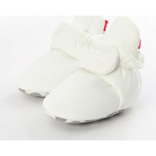 New Baby Solid Socks Boy Girl Toddler Shoes First Walkers Warm Booties Cotton Soft Anti-slip Newborn Hook&loop Shoes Four Season