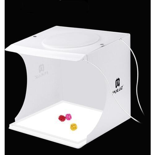 New Mini Table Photo Studio Softbox with 2 LED Lights Panel+Acrylic Shadowless LED Panel Bottom Pad for Photography Shooting