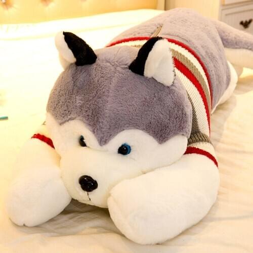 Husky Plush Toys Giant Dog Cute Soft Large Stuffed Animals Dog Cushion Sleeping Pillow Birthday Gift Children Girls Toys Aa60mr