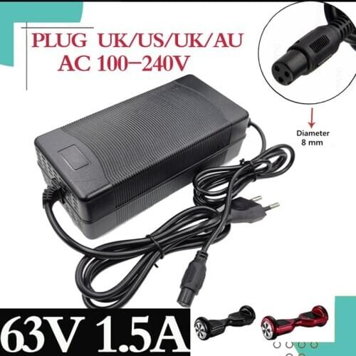 Applicable to millet Ninebot mini robot millet balance car 63V 1.5A battery charger skateboard 63 V 3 pin scooter accessories