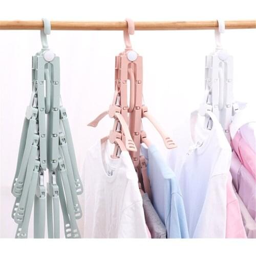 Durable Rotatable Anti-Skid Folding Hanger for Clothes Plastic Drying Hanging Rack for Towels Household Storage Space Saver