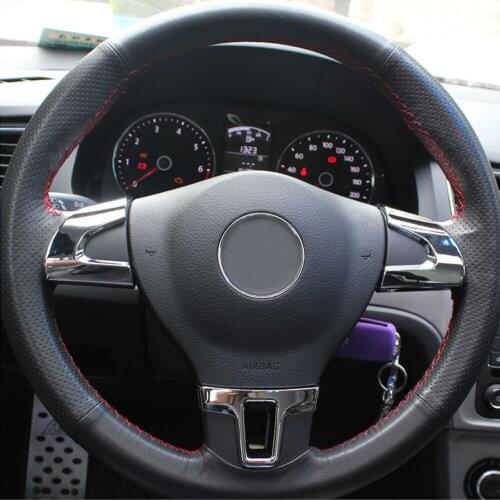 Car styling ABS Chrome Steering Wheel Decoration cover sticker For Volkswagen VW GOLF 6 MK6 POLO JETTA MK5 MK6 Bora