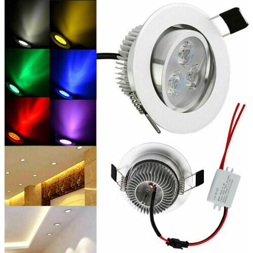 3W 6W Recessed LED Ceiling Downlight Spotlight Dimmable Lighting Lamp Bulb White Free Driver Red Yellow Blue Green Purple Indoor