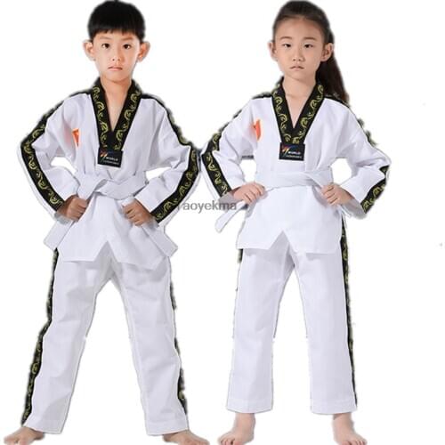 High Quality White Taekwondo Clothing Professinal Male Female Taekwondo Uniform Children Adule Taekwondo Trainning suits