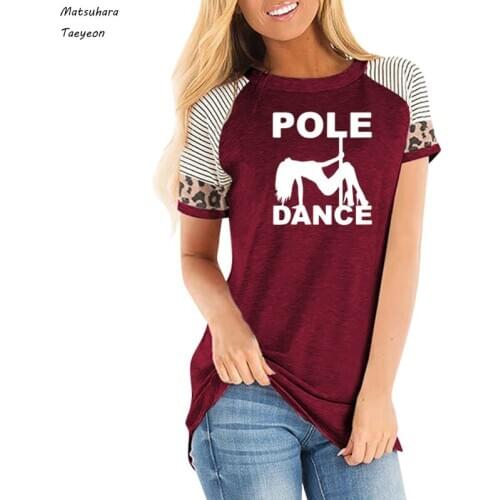 Pole Dance Printed T Shirt Cotton Short Sleeve O-neck Funny Tshirt For Women Casual Tee Summer Tops Stripe Shirts Female