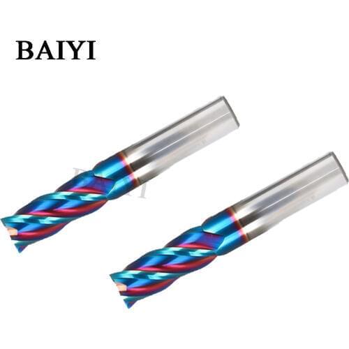 1PC HRC65 4 Flute Mill 5mm 6mm 8mm Carbide Tungsten Steel Milling Cutter End Mill