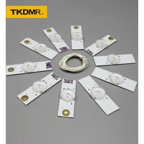 2 pack of LED lamp with 3V bulb diode 32-65 inch TV Optical lens flyer Backlight, with cable Double-Sided tape, a total of 20PCS