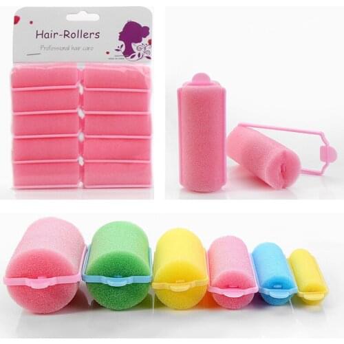 2 Packs Sponge Hair Rollers Foam Curlers with Buckle Soft Pillar Locking Closure Curling Cute Curl Roller Wave Formers Hair 1539