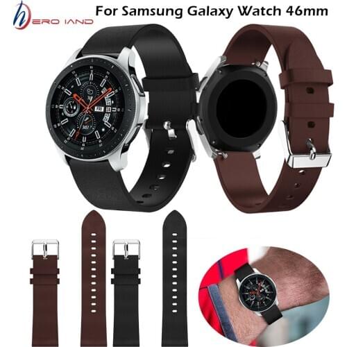 22mm Genuine Leather Watch band Strap for Samsung Galaxy Watch 46mm Gear S3 WatchBand Quick Release Bracelet Correa