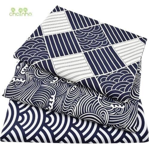 3pcs/Lot Printed Twill Cotton Fabric For DIY Patchwork Quilting Sewing Curtain Tablecloth Sleepwear/Japanese Series Material
