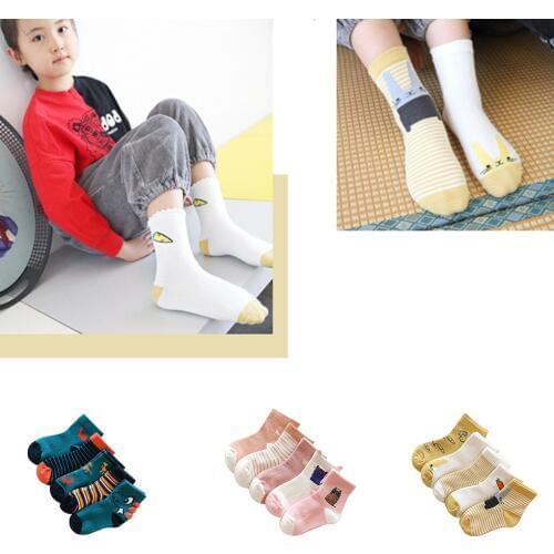 5 Pair Baby Boy Socks Children Autumn Winter Cartoon Socks Girls Kids Breathable Cotton School Sport Sock