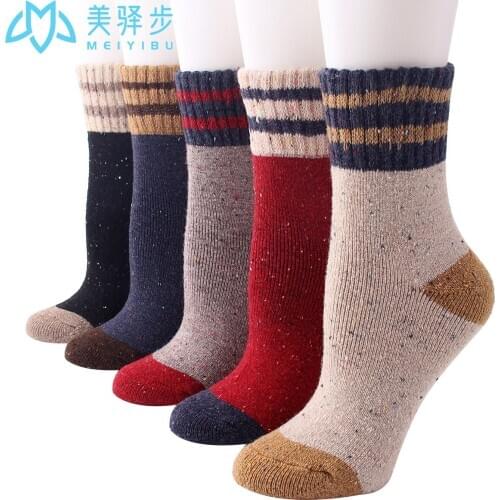 5 Pairs Per Set Wool Socks Winter New Thickened Warm Japanese Womens Wool Socks Hot-selling Socks Winter Female