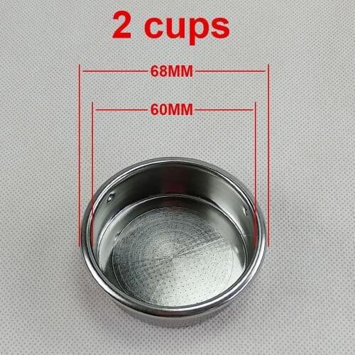 Commercial coffee machine accessories 2 cup filter cup filter stainless steel powder cup powder bowl inner diameter 60mm
