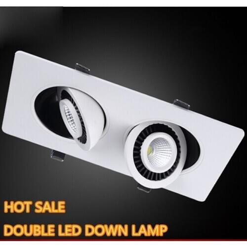 Free Shipping Double 360 rotating 6W 10W 14W LED lighting COB downlight LED Ceiling light Spot Light Lamp Double 20pcs/lot