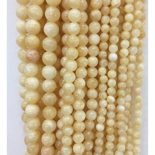 6/8/10MM Natural Deep Orange Yellow Calcite Untreated Rice Jasper Stone GEMSTONE Bead for Jewelry Bracelet Earring Making DIY