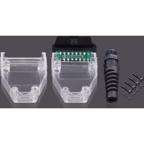 DIY 16 Pin OBD 2 OBDII Male Connector Eobd2 Obdii J1962M Adaptor Plug with Screws Car Connection Male Adaptor Plug