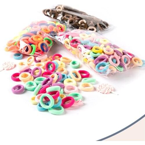 Mix Colros Elastic Rubber Circle Hairbands Princess Girls Strechty Holder Hair Bands Newborn Baby DIY Hair Accessories