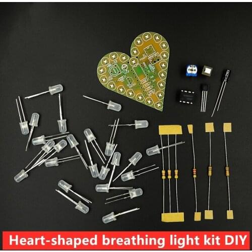 Electronic kit Heart-shaped breathing light kit DIY breathing light parts Electronic exercise board Electronic DIY