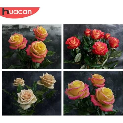 HUACAN 5d Diamond Painting Rose Mosaic Rhinestones Pictures Home Decor DIY Diamond Embroidery Flower Handmade Gift