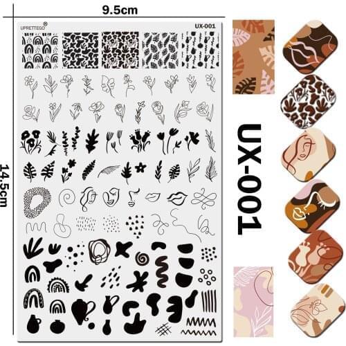 Stainless Steel Stamping Plate Template Abstrct Art Dancer Coral Botanical Plant Vintage Flower Ornaments Irregular UX001-008