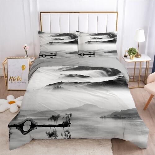 Modern Design Bed Linens Duvet Cover Set 2,3pcs Bedding Sets Quilt/Comforter/Blanket Covers Pillowcase Twin Size 3D Landscape