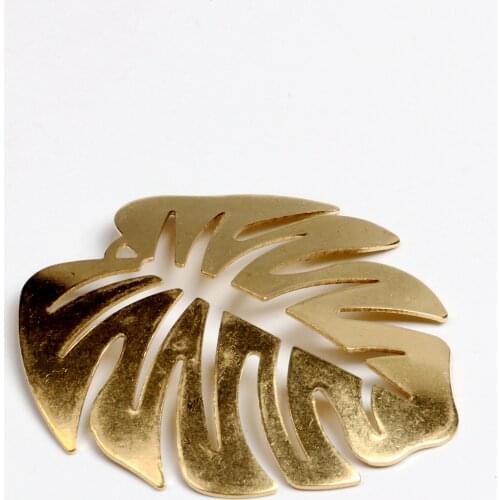 Brass Leaf Charms, Raw Brass Earrings Findings,Raw Brass Pendant,Leaf shaped Earring Brass Charm,Jewelry Supplies,46x45mm-RB1336