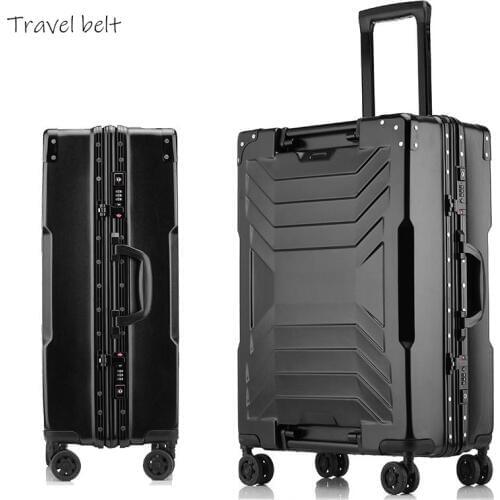 Fashion aluminum frame Rolling Luggage Spinner Men brand Suitcase Wheels 29 inch High capacity women Trolley Cabin Travel Bag