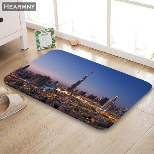 Custom Dubai Doormat Floor/Bath/Kitchen/Beach Mat Flannel Sponge Fabric 3D Printed Shaggy Decoration For Bedroom