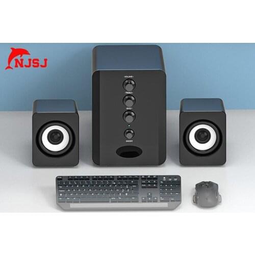 NJSJ white speakers for desktop computers use for desktop laptop cellphones
