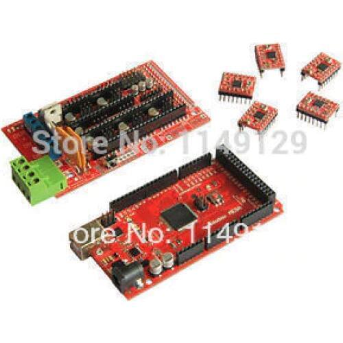 New RepRap Iduino Mega R3 Board,RAMPS 1.4 Shield,Pololu steppper driver A4988 for 3D printer Prusa Mendel
