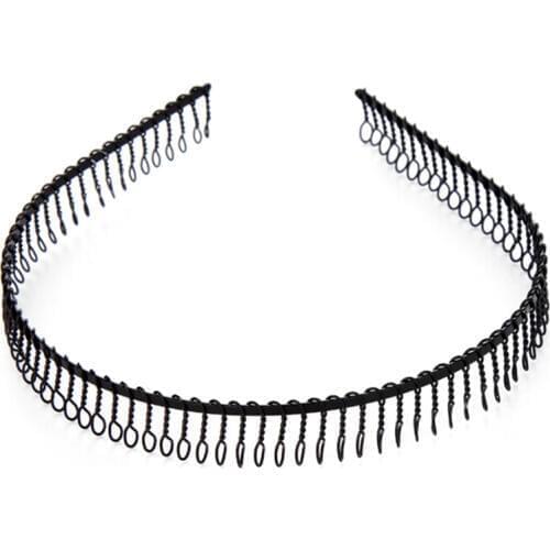 NEW Metal Teeth Comb Hairband Hair Hoop Headband Black For Woman
