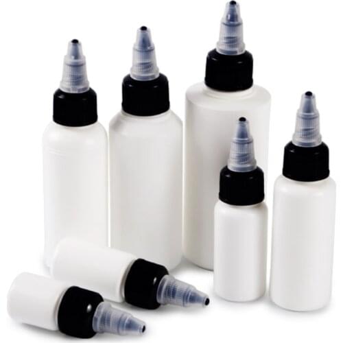 50pcs/lot Plastic Bottle with Twist Top Cap for Solvents Oils Paint Ink Liquid Squeeze Bottle with Twist Top Cap Tip Applicator