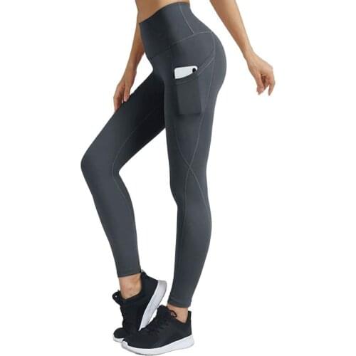 Casual Fitness Trousers Women Yoga Pants Fashion Gym Sport Pants Stretchy Black Yoga Leggings Gray Woman Tights Pink