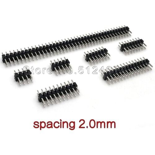 Spacing 2.0mm double row DIP row pin 2*3/4/5/6/7/8/10//12/15/20-40p RoHS gold plating