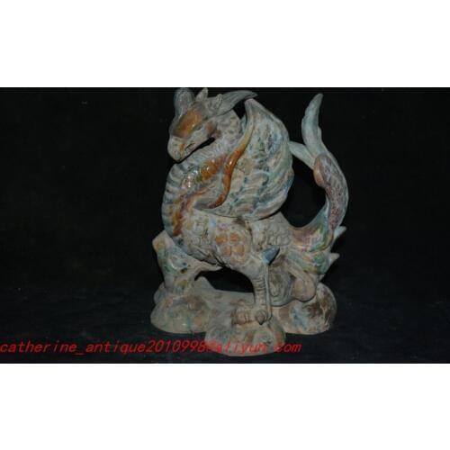 Rare Tang Dynasty(681--960)Tang Sancai procelain Statue/ Sculpture,The second of Beasts--Fiying Bird,free shipping