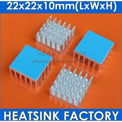 4pcs Silver Square 22x22x10mm Aluminum Radiator Heatsink Extrusion Cooler With Thermal Heats Transfer Pad