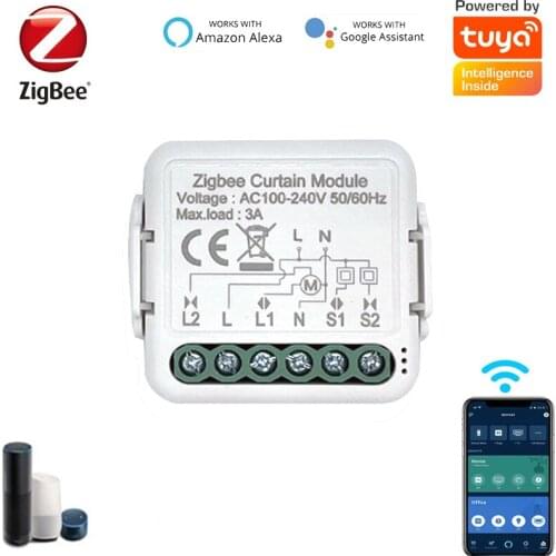 Tuya Smart Life Zigbee Curtain Roller Blinds DIY Curtain Switch Module And Alexa Google Home Wireless Switch APP Remote Control