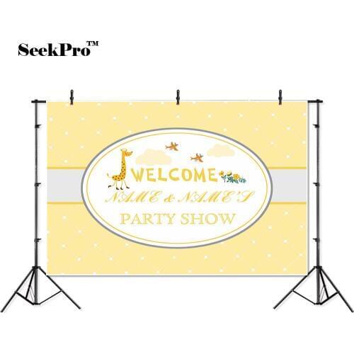 Thin vinyl welcome party show giraffe flower birds photo Backgrounds Printed Professional indoor Photographic studio Backdrops
