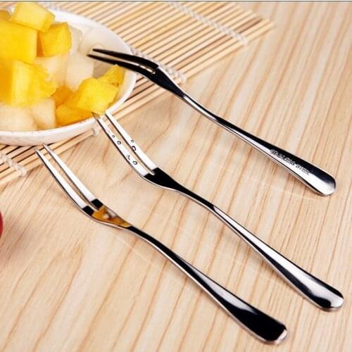 1Pcs 13cm Stainless Steel Fruit Forks For Restaurant Cafeteria Home Party Dessert Fork Lovely Fruit Fork Tableware