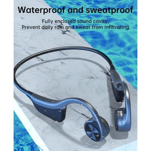 Waterproof Wireless Bluetooth V5.0 Open Ear Running Bone Conduction Headphones Stereo Headsets Sport Earphones Hands-free w/Mic