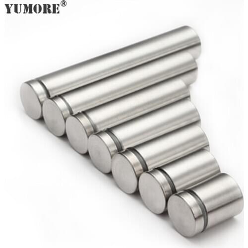 YUMORE 50pcs Glass Fasteners 12-60mm Stainless Steel Acrylic Advertisement Standoffs Pin Nails Billboard Fixing Screws Hardware