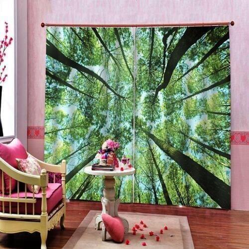 Custom Blackout Curtain big tree Curtains For Living Room Window Treatment 3D Drapes Photo Printing