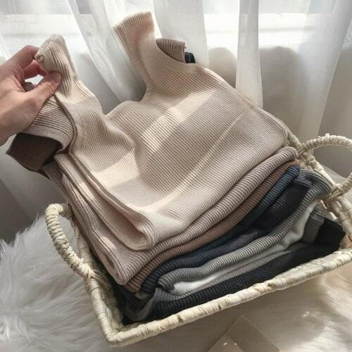 Solid Square Neck Rib Knitted Vest for Womens Summer 2021 Fashion Crop Tops Sleeveless Backless Slim Tank Tops Causal Street