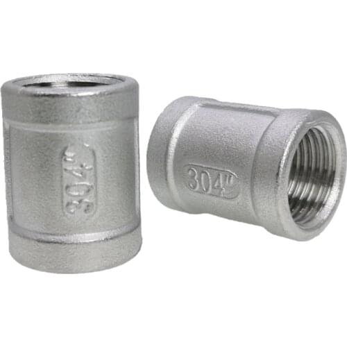 1/8'' - 2'' BSP Female Thread 304 Stainless Steel Equal Coupling Straight Water Pipe Fitting SS304 Joint Connector