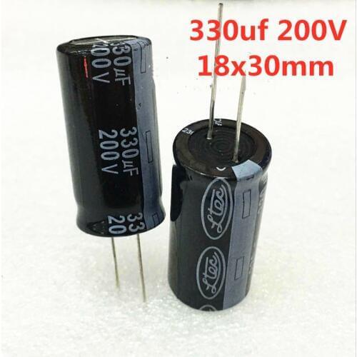10-100pcs/lot hi quanlity 200v330uf new genuine direct insertion 105 degree electrolytic capacitor 330uf 200V 18x30mm
