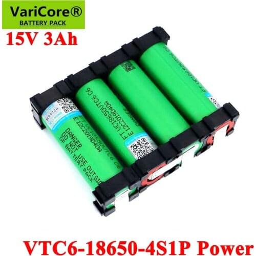 2021 VariCore 18650 VTC6 4S1P 14.4V / 14.8v 3000mAh 20 amps 15V 16.8V for Screwdriver Batteries Weld Battery Pack