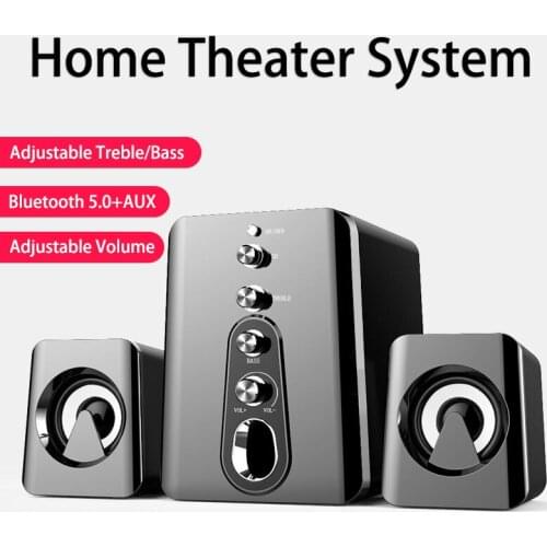 2021 LED Computer Combination Speakers AUX USB Wired Wireless Bluetooth Audio System Home Theater Surround SoundBar for PC TV