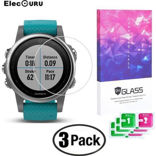 3 Pack for Garmin Fenix 5s Premium Tempered Glass Screen Protector 9H 2.5D Scratch Proof Protective Glass Explosion Proof Film
