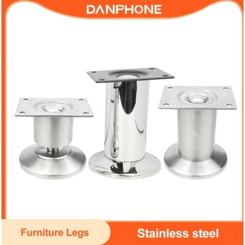 DANPHONE 4 Pcs Stainless Stee Legs For Furniture Sofa TV Cabinet Coffee Table Wooden Chair Dresser Bed Feet Use